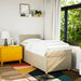 Pat box spring cu saltea, crem, 90x190 cm, textil - WALTI WALTI