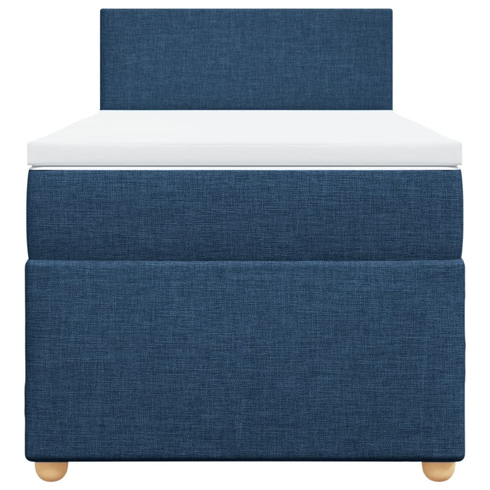 Pat box spring cu saltea, albastru, 90x190 cm, textil - WALTI WALTI