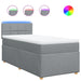 Pat box spring cu saltea, gri deschis, 90x190 cm, textil - WALTI WALTI