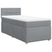 Pat box spring cu saltea, gri deschis, 90x190 cm, textil - WALTI WALTI