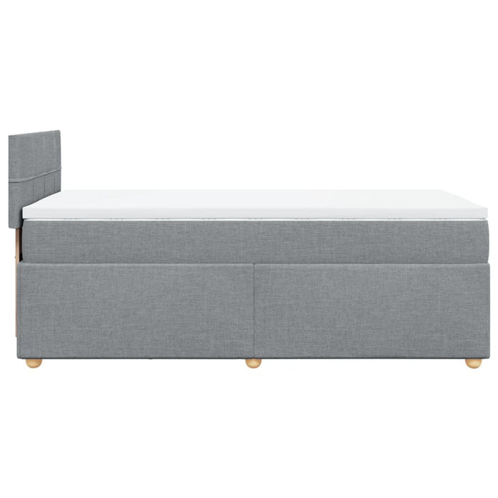 Pat box spring cu saltea, gri deschis, 90x190 cm, textil - WALTI WALTI