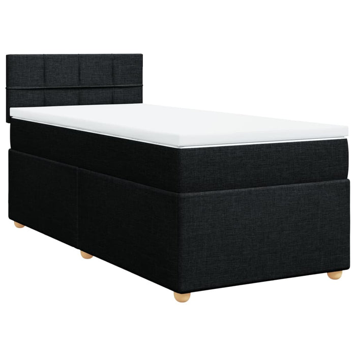 Pat box spring cu saltea, negru, 90x190 cm, textil - WALTI WALTI