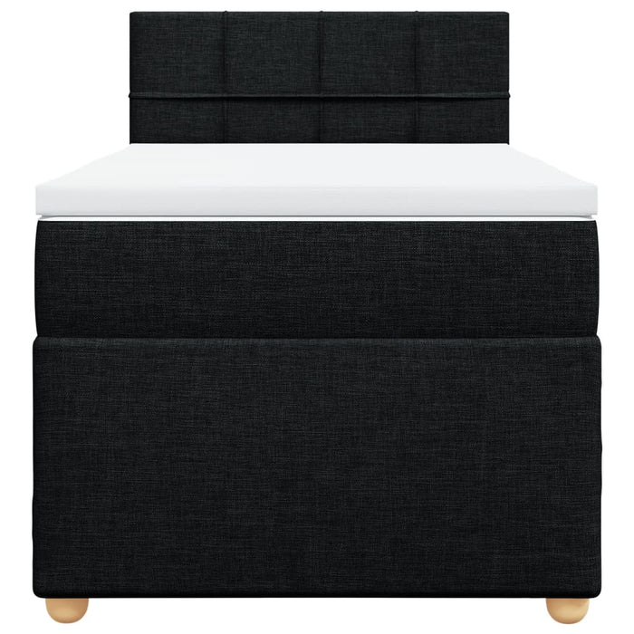 Pat box spring cu saltea, negru, 90x190 cm, textil - WALTI WALTI