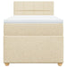 Pat box spring cu saltea, crem, 90x190 cm, textil - WALTI WALTI