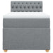 Pat box spring cu saltea, gri deschis, 90x190 cm, textil - WALTI WALTI