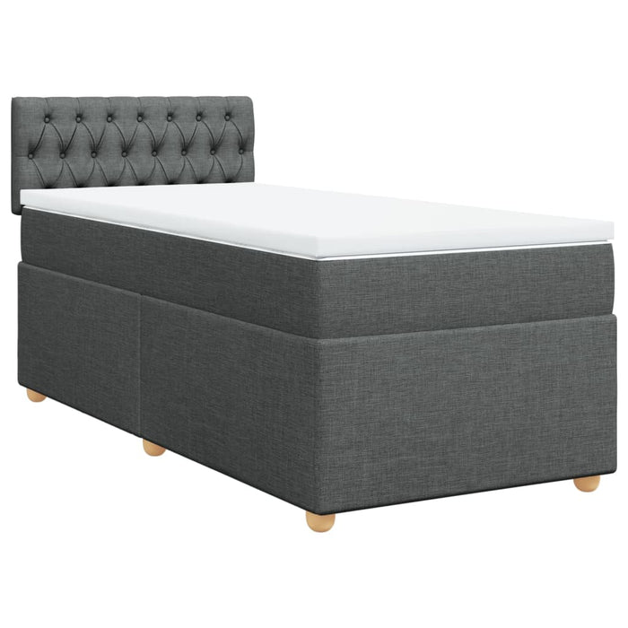 Pat box spring cu saltea, gri închis, 90x190 cm, textil - WALTI WALTI