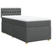 Pat box spring cu saltea, gri închis, 90x190 cm, textil - WALTI WALTI