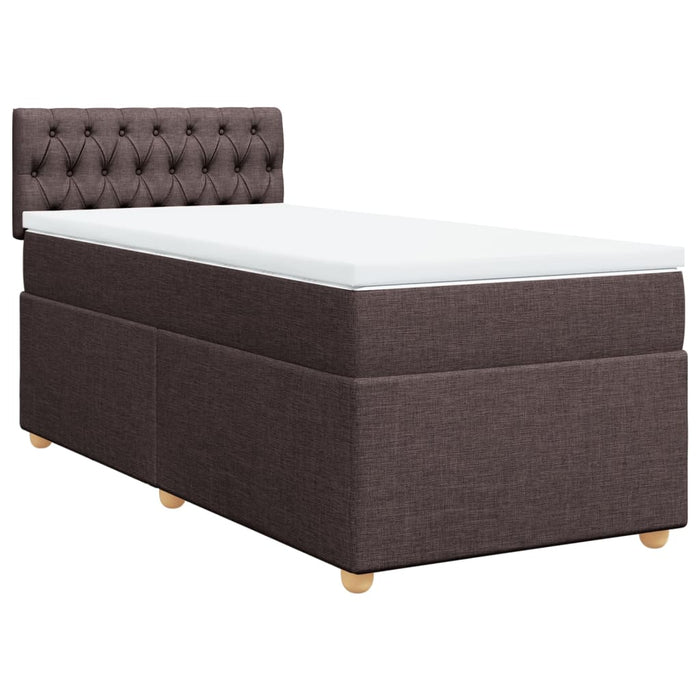 Pat box spring cu saltea, maro închis, 90x190 cm, textil - WALTI WALTI