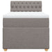 Pat box spring cu saltea, gri taupe, 90x190 cm, textil - WALTI WALTI