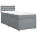 Pat box spring cu saltea, gri deschis, 90x190 cm, textil - WALTI WALTI