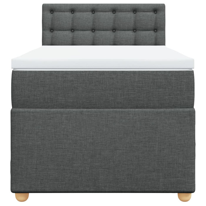 Pat box spring cu saltea, gri închis, 90x190 cm, textil - WALTI WALTI