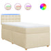 Pat box spring cu saltea, crem, 90x190 cm, textil - WALTI WALTI