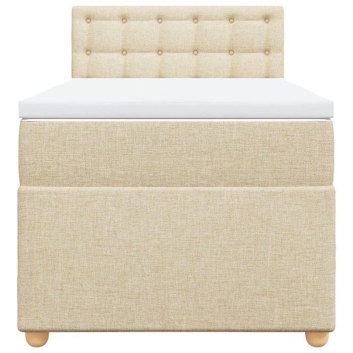 Pat box spring cu saltea, crem, 90x190 cm, textil - WALTI WALTI