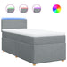 Pat box spring cu saltea, gri deschis, 90x200 cm, textil - WALTI WALTI