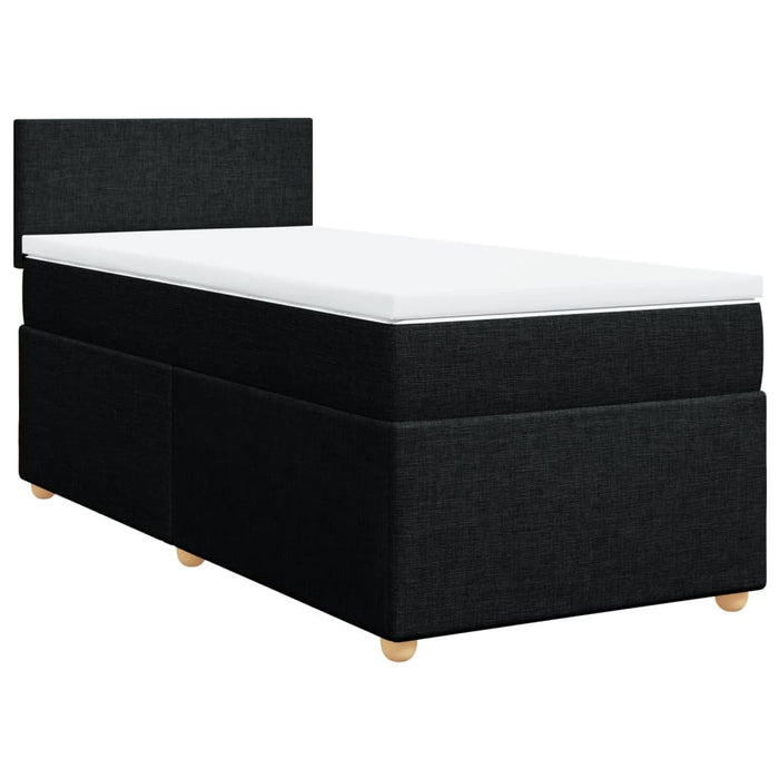 Pat box spring cu saltea, negru, 90x200 cm, textil - WALTI WALTI