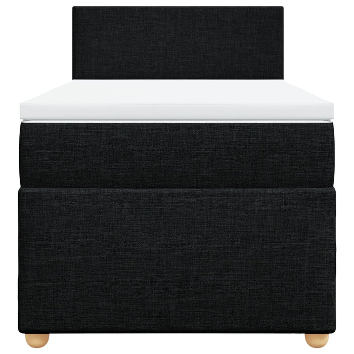 Pat box spring cu saltea, negru, 90x200 cm, textil - WALTI WALTI