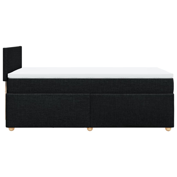 Pat box spring cu saltea, negru, 90x200 cm, textil - WALTI WALTI