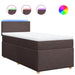 Pat box spring cu saltea, maro închis, 90x200 cm, textil - WALTI WALTI