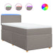 Pat box spring cu saltea, gri taupe, 90x200 cm, textil - WALTI WALTI