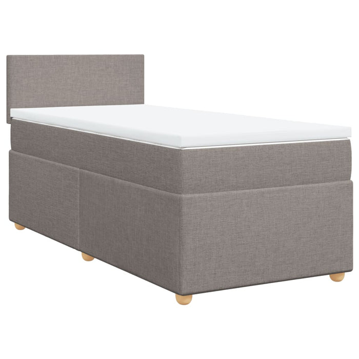 Pat box spring cu saltea, gri taupe, 90x200 cm, textil - WALTI WALTI