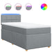 Pat box spring cu saltea, gri deschis, 90x200 cm, textil - WALTI WALTI