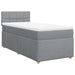 Pat box spring cu saltea, gri deschis, 90x200 cm, textil - WALTI WALTI