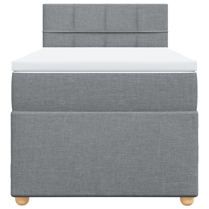 Pat box spring cu saltea, gri deschis, 90x200 cm, textil - WALTI WALTI