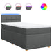 Pat box spring cu saltea, gri închis, 90x200 cm, textil - WALTI WALTI