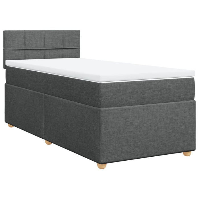 Pat box spring cu saltea, gri închis, 90x200 cm, textil - WALTI WALTI