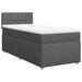 Pat box spring cu saltea, gri închis, 90x200 cm, textil - WALTI WALTI