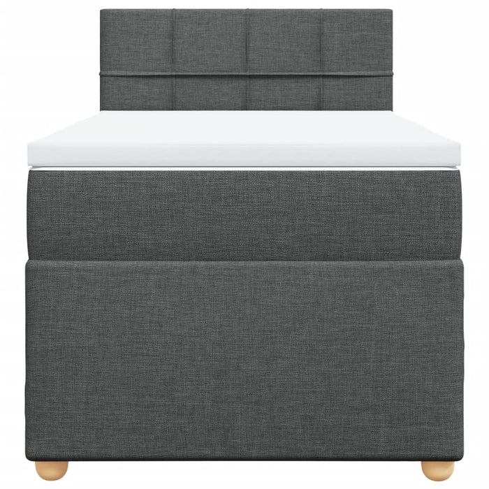 Pat box spring cu saltea, gri închis, 90x200 cm, textil - WALTI WALTI