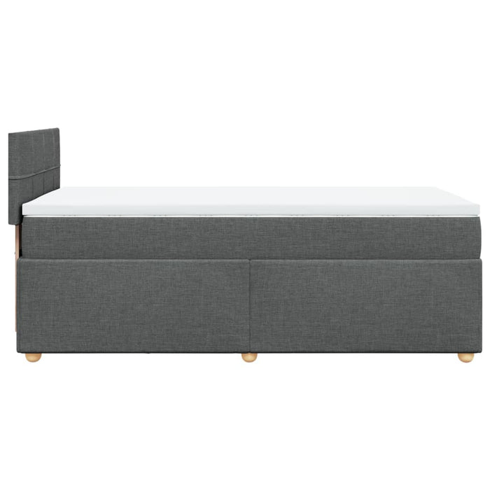 Pat box spring cu saltea, gri închis, 90x200 cm, textil - WALTI WALTI