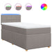 Pat box spring cu saltea, gri taupe, 90x200 cm, textil - WALTI WALTI