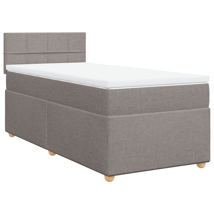 Pat box spring cu saltea, gri taupe, 90x200 cm, textil - WALTI WALTI