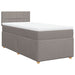 Pat box spring cu saltea, gri taupe, 90x200 cm, textil - WALTI WALTI