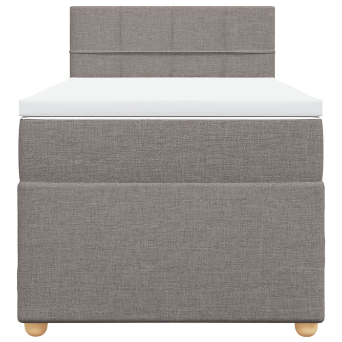 Pat box spring cu saltea, gri taupe, 90x200 cm, textil - WALTI WALTI