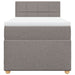 Pat box spring cu saltea, gri taupe, 90x200 cm, textil - WALTI WALTI
