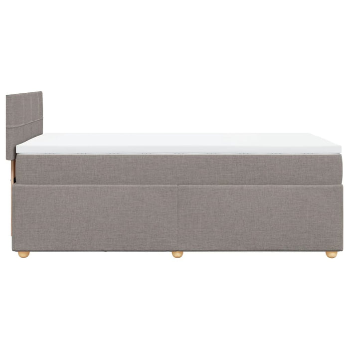 Pat box spring cu saltea, gri taupe, 90x200 cm, textil - WALTI WALTI