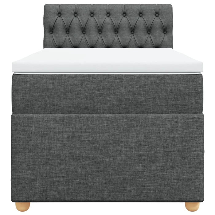 Pat box spring cu saltea, gri închis, 90x200 cm, textil - WALTI WALTI