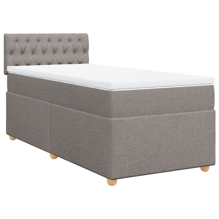 Pat box spring cu saltea, gri taupe, 90x200 cm, textil - WALTI WALTI