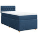 Pat box spring cu saltea, albastru, 90x200 cm, textil - WALTI WALTI