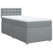 Pat box spring cu saltea, gri deschis, 90x200 cm, textil - WALTI WALTI