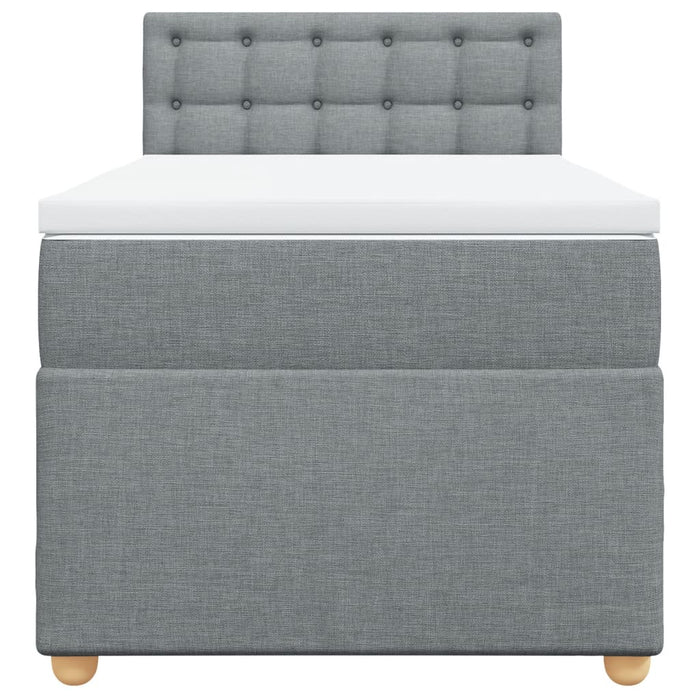 Pat box spring cu saltea, gri deschis, 90x200 cm, textil - WALTI WALTI