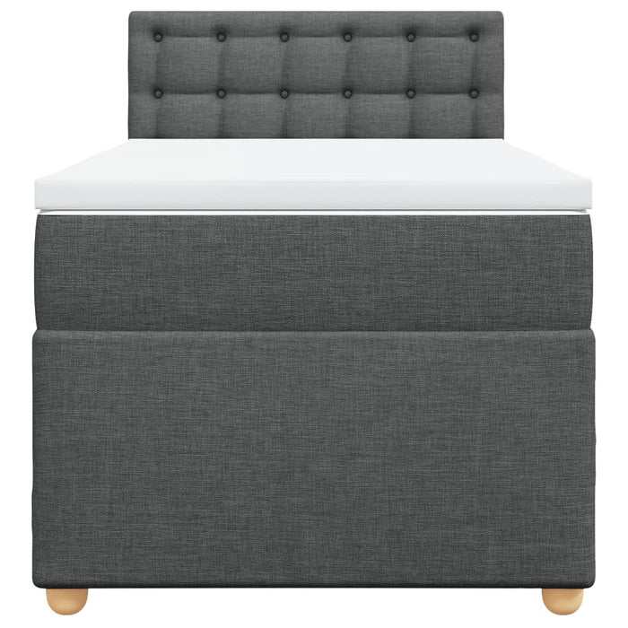Pat box spring cu saltea, gri închis, 90x200 cm, textil - WALTI WALTI