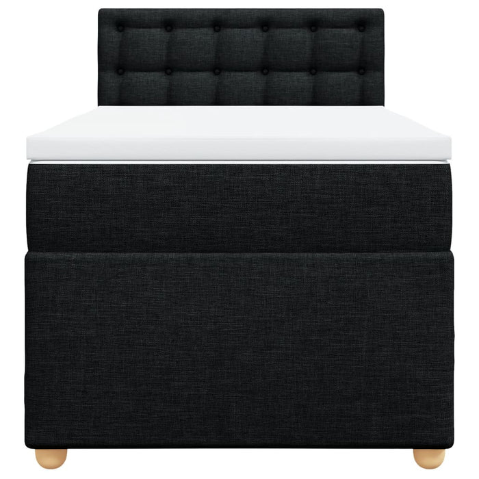 Pat box spring cu saltea, negru, 90x200 cm, textil - WALTI WALTI