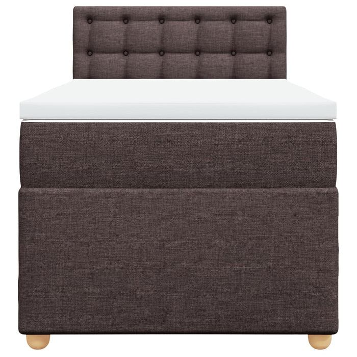 Pat box spring cu saltea, maro închis, 90x200 cm, textil - WALTI WALTI