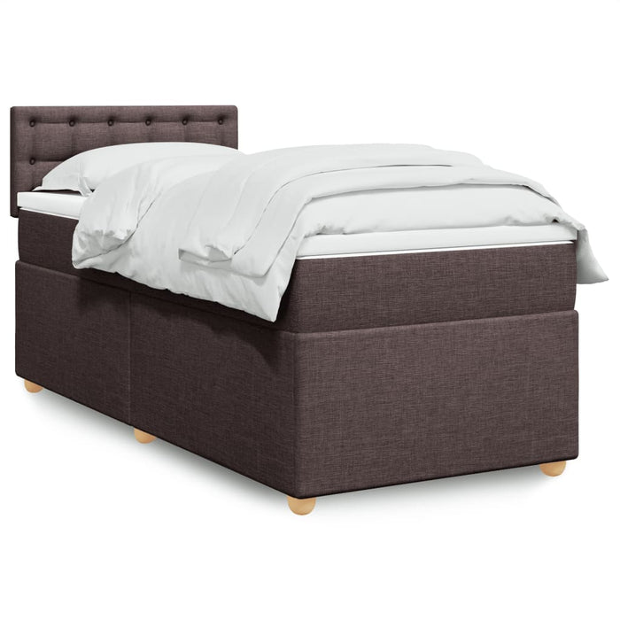 Pat box spring cu saltea, maro închis, 90x200 cm, textil - WALTI WALTI