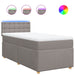 Pat box spring cu saltea, gri taupe, 90x200 cm, textil - WALTI WALTI