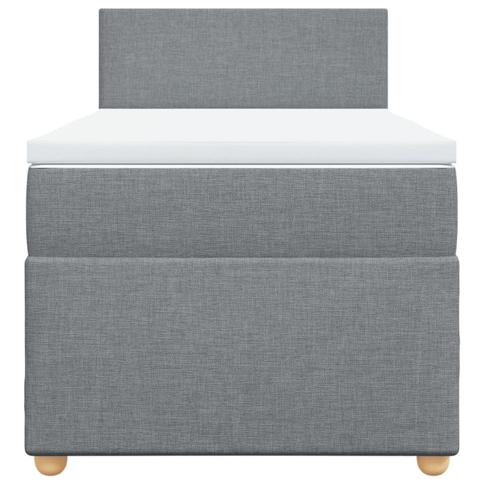 Pat box spring cu saltea, gri deschis, 100x200 cm, textil - WALTI WALTI