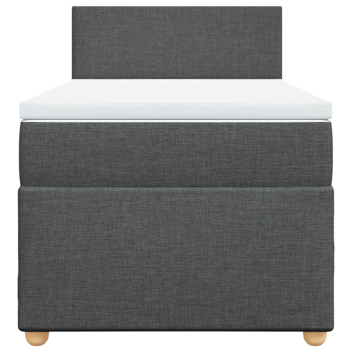 Pat box spring cu saltea, gri închis, 100x200 cm, textil - WALTI WALTI